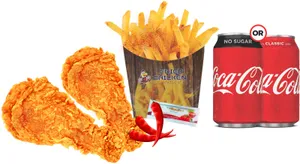 Mr Hot Chix - 2pc Chix, 1 x med fries, 1 x ketchup, 1 x 330ml coke (combo)