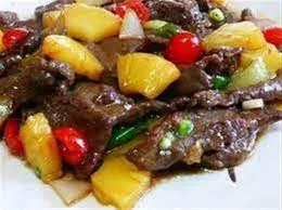 52. Stir fried pineapple beef