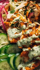 Chicken Tikka with Salad and mint chutney