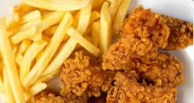 2 PC Crumbed Chicken wings with fries and Can Coke
