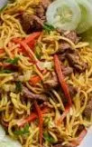 Lamb Chowmein with rice
