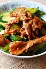 60. Stir fried beef with cucumber