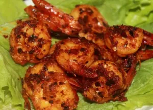 Prawns Chilli Fry - served with naan & basmati rice
