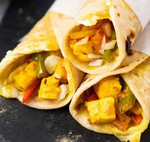 Paneer Wrap with fries