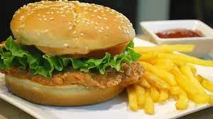 Chicken Burger With Fries
